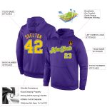 Custom Team Hoodie with Personalized Name & Number, Stitched in Purple & Gold-Kelly Green, Sports Pullover Sweatshirt Personalized
