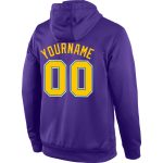 Custom Team Hoodie with Personalized Name & Number, Stitched in Purple & Gold-Kelly Green, Sports Pullover Sweatshirt Personalized