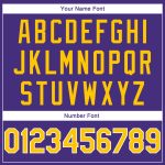 Custom Sports Hoodie with Personalized Name and Number - Purple Gold-White Stitched Pullover Sweatshirt Personalized Stitched