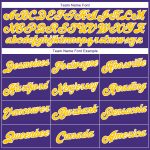 Custom Sports Hoodie with Personalized Name and Number - Purple Gold-White Stitched Pullover Sweatshirt Personalized Stitched
