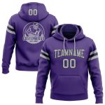 Custom Name Number Football Hoodie Sweatshirt Personalized Stitched Purple Gray Black Team Pullover Personalized Stitched