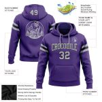 Custom Name Number Football Hoodie Sweatshirt Personalized Stitched Purple Gray Black Team Pullover Personalized Stitched