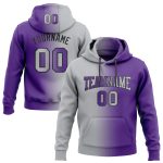 Custom Name Number Pullover Hoodie Sports Sweatshirt Gradient Purple Gray Black Fashion Apparel Personalized Stitched Purple