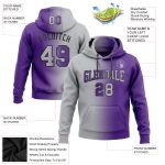 Custom Name Number Pullover Hoodie Sports Sweatshirt Gradient Purple Gray Black Fashion Apparel Personalized Stitched Purple