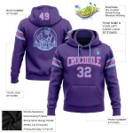 Custom Team Name Number Hoodie Sweatshirt Pullover Personalized Stitched Purple Light Blue Pink Football Personalized Stitched