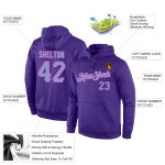 Custom Name and Number Sports Hoodie Pullover Sweatshirt - Personalized Stitched Purple Light Blue-Pink Team Apparel Personalized