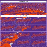 Custom Name & Number Sports Pullover Hoodie with 3D Torn Paper Design - Personalized Stitched Purple & Orange Sweatshirt