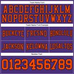 Custom Purple Orange-Black Football Hoodie with Stitched Team Name & Number - Personalized Pullover Sweatshirt Personalized
