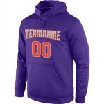 Custom Personalized Sports Hoodie with Name and Number - Stitched Purple Orange-Gray Sweatshirt Pullover Personalized Stitched