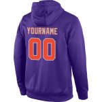 Custom Personalized Sports Hoodie with Name and Number - Stitched Purple Orange-Gray Sweatshirt Pullover Personalized Stitched