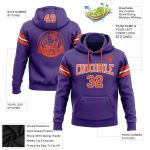 Custom Name and Number Purple Orange White Football Hoodie Sweatshirt Pullover - Personalized Team Apparel Personalized Stitched