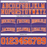 Custom Name and Number Purple Orange White Football Hoodie Sweatshirt Pullover - Personalized Team Apparel Personalized Stitched