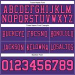 Custom Name Number Football Pullover Hoodie Sweatshirt in Stitched Purple Pink-Black for Team Spirit Personalized Stitched