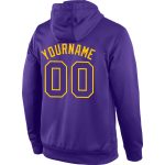 Custom Purple Gold Sports Hoodie Sweatshirt with Personalized Name & Number - Stitched Team Apparel Personalized Stitched