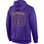 Custom Name Number Sports Pullover Hoodie - Personalized Purple and Old Gold Sweatshirt Personalized Stitched Purple Purple-Old