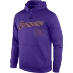 Custom Name Number Sports Pullover Hoodie - Personalized Purple and Old Gold Sweatshirt Personalized Stitched Purple Purple-Old