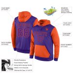 Custom Name Number Sports Pullover Hoodie Sweatshirt - Personalized Stitched Purple Orange Team Apparel Personalized Stitched