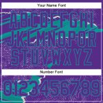 Custom Name and Number Sports Hoodie with 3D Torn Paper Design - Personalized Teal and Purple Pullover Sweatshirt Personalized