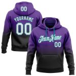Custom Team Name Number Hoodie Personalized Stitched Purple White Black Teal Fade Fashion Sports Pullover Sweatshirt Personalized