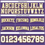 Custom Name Number Football Hoodie - Personalized Stitched Sweatshirt in Purple White Gold Personalized Stitched Purple White-Gold