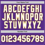 Custom Name Number Sports Pullover Hoodie Sweatshirt in Purple and White-Gold - Personalized Team Apparel Personalized Stitched