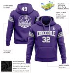 Custom Name Number Hoodie Sweatshirt for Football - Personalized Stitched Purple White Gray Pullover Team Gear Personalized