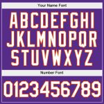 Personalized Sports Hoodie with Custom Name & Number, Purple White-Orange Split Pullover Sweatshirt for Team Fans Personalized