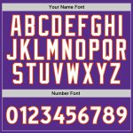 Custom Name Number Sports Hoodie Pullover Sweatshirt in Purple White Orange - Personalized Team Apparel Personalized Stitched