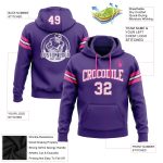 Custom Name Number Football Hoodie Personalized Stitched Purple White Pink Pullover Sweatshirt Personalized Stitched Purple