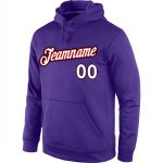 Custom Name Number Sports Hoodie Sweatshirt for Team - Personalized Purple White Red Stitched Pullover Personalized Stitched