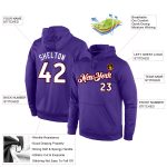 Custom Name Number Sports Hoodie Sweatshirt for Team - Personalized Purple White Red Stitched Pullover Personalized Stitched