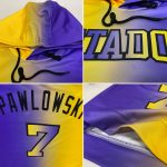 Custom Name Number Hoodie Purple Yellow-Black Gradient Sports Pullover Sweatshirt Fashion Team Personalized Personalized