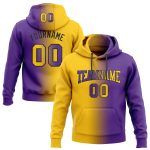 Custom Name Number Hoodie Purple Yellow-Black Gradient Sports Pullover Sweatshirt Fashion Team Personalized Personalized