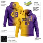 Custom Name Number Hoodie Purple Yellow-Black Gradient Sports Pullover Sweatshirt Fashion Team Personalized Personalized