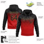 Custom Name Number Sports Pullover Hoodie 3D Pattern Red Black Old Gold Sweatshirt Team Design Personalized Stitched Red