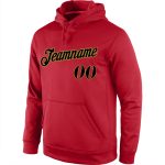 Custom Name Number Hoodie Sweatshirt Pullover for Teams - Personalized Red Black Old Gold Sports Apparel Personalized Stitched