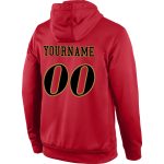 Custom Name Number Hoodie Sweatshirt Pullover for Teams - Personalized Red Black Old Gold Sports Apparel Personalized Stitched
