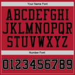Custom Sports Hoodie for Team - Personalized Red Black Pinstripe Pullover Sweatshirt with Name and Number Personalized Stitched