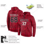 Custom Personalized Halloween Hoodie 3D Pattern Team Sweatshirt with Stitched Name & Number - Red Black White Design Personalized