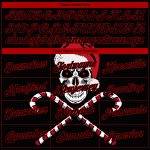 Custom Name & Number 3D Skulls Santa Hat Hoodie Sweatshirt - Personalized Red Black-White Sports Pullover Personalized Stitched