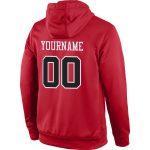 Personalized Red Black-White Sports Hoodie Sweatshirt - Custom Stitched Apparel Personalized Stitched Red Black-White Sports