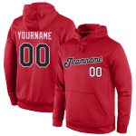 Custom Team Name Number Sports Hoodie Red Black White Pullover Sweatshirt Personalized Stitched Apparel Personalized Stitched