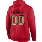 Custom Red Camo Sports Hoodie Pullover Sweatshirt with Stitched Name and Number Personalized Stitched Red Camo-Cream Sports