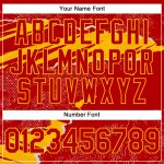 Custom Team Name Number Hoodie, Personalized Red Gold 3D Torn Paper Design Sports Pullover Sweatshirt Personalized Stitched