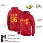 Custom Name Number 3D Christmas Hoodie Sports Pullover Sweatshirt Red Gold - Personalized Team Apparel Personalized Stitched