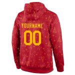 Custom Name Number 3D Christmas Hoodie Sports Pullover Sweatshirt Red Gold - Personalized Team Apparel Personalized Stitched