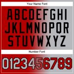 Custom Name & Number Sports Pullover Hoodie - Personalized Stitched Red Gray Black Gradient Fashion Sweatshirt Personalized
