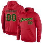 Custom Team Name Number Hoodie Personalized Sports Sweatshirt Pullover Stitched Red Green Neon Green Personalized Stitched