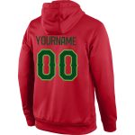 Custom Team Name Number Hoodie Personalized Sports Sweatshirt Pullover Stitched Red Green Neon Green Personalized Stitched
