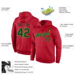 Custom Team Name Number Hoodie Personalized Sports Sweatshirt Pullover Stitched Red Green Neon Green Personalized Stitched